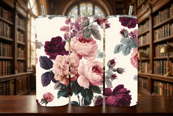 Download Vintage Moody Floral Tumbler Wrap - Moody floral Collection