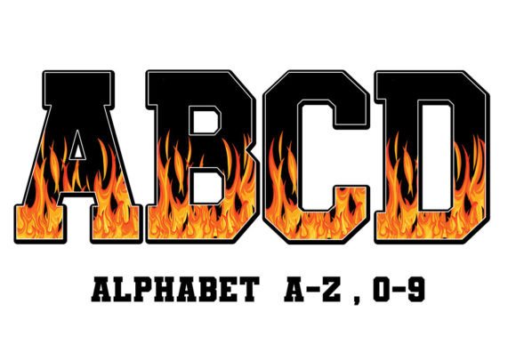 Download Race Track Road Fire Alphabet Font - Fire Collection