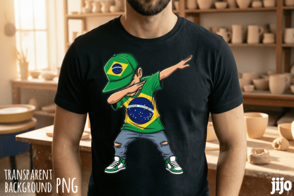 Download Brazil Flag Dab Dancing PNG - Premium Resources