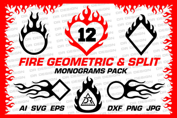Download Fire Geometric and Split Monograms Pack - Fire Collection