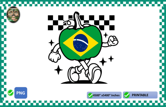 Download Fall Retro Pumpkin Brazil Flag - Premium Resources