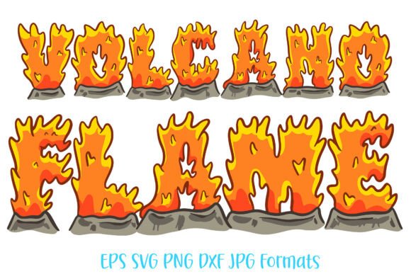 Download Volcano Flame Doodle Font Fire Lettering - Fire Collection