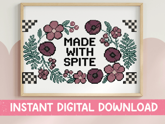 Download Made with Spite Moody Floral Cross - Moody floral Collection
