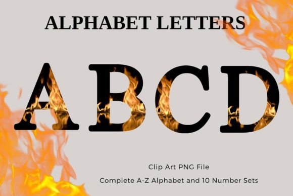 Download Fire Flame Alphabet Sublimation Letters - Fire Collection